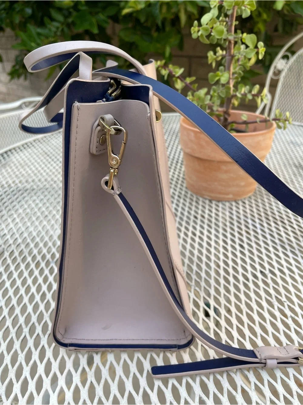 kate spade New York Taupe/Navy Tote